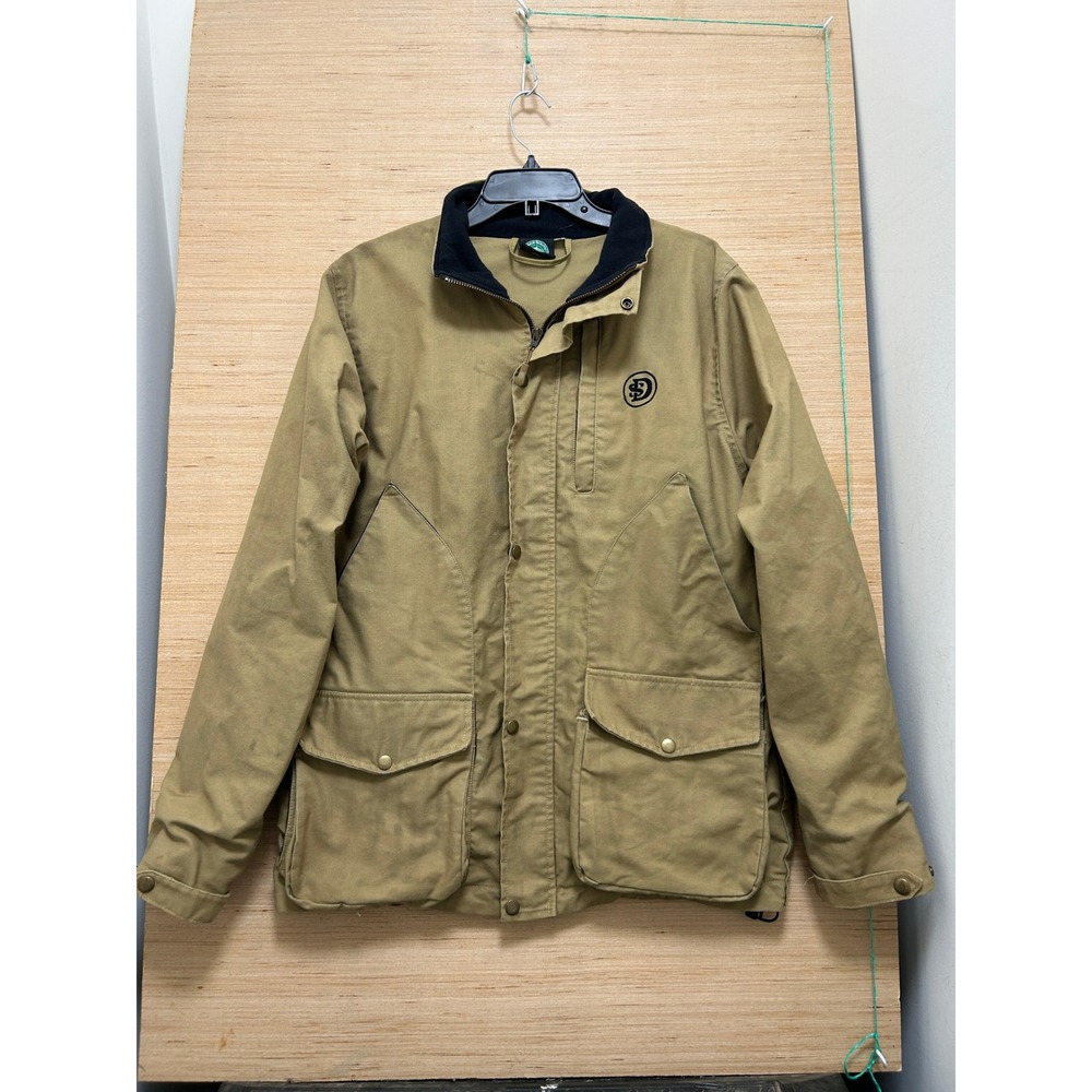 Duck South Mens Tan Canvas Field Jacket Large Hunting Utility Workwear Coat